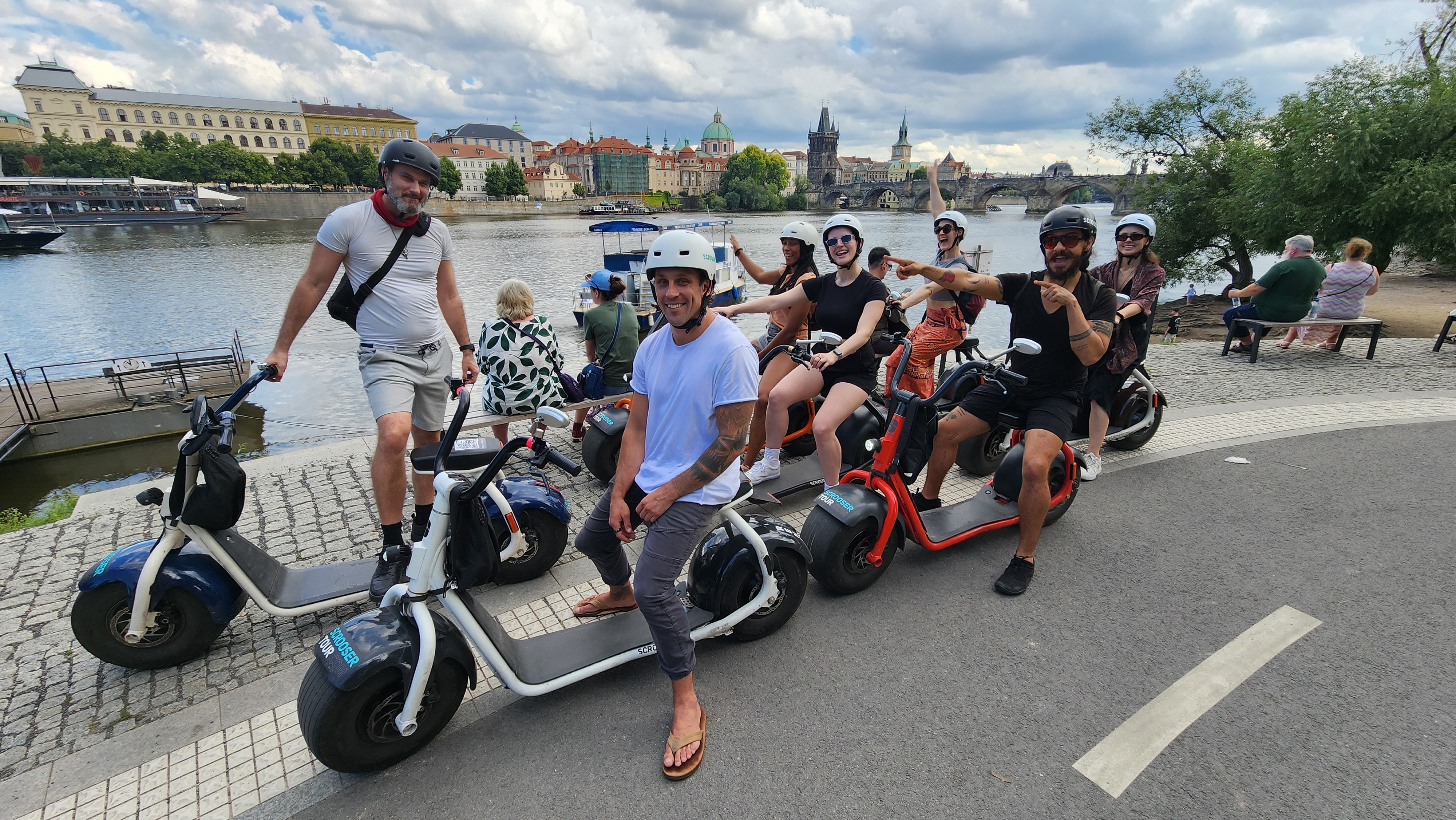 Our community strolling through Prague