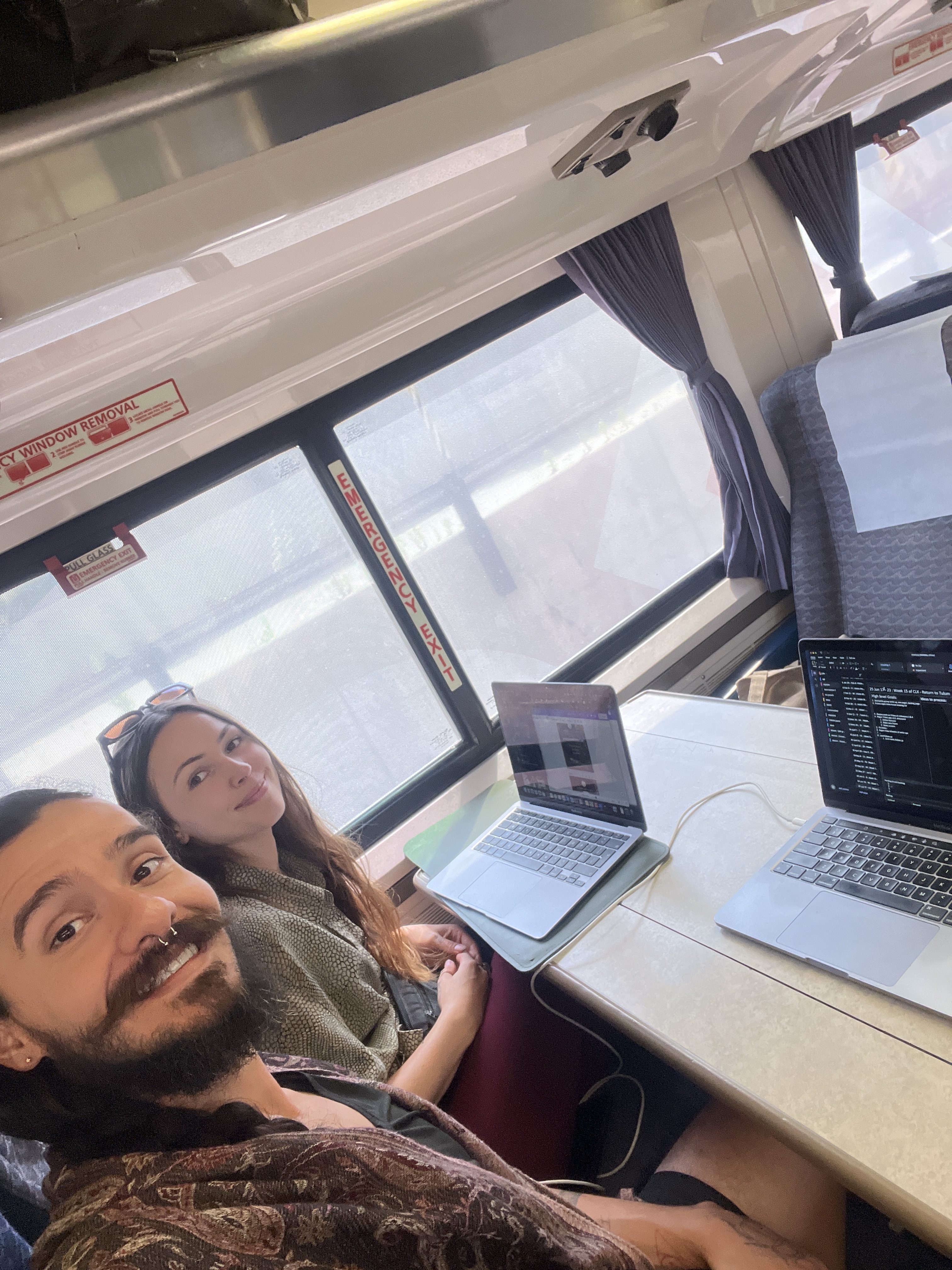 Working on the road with laptops